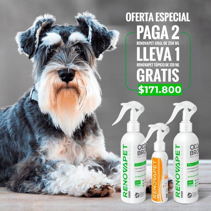 Paga 2 Renovapet Oral y Lleva 1 Renovapet Tópico